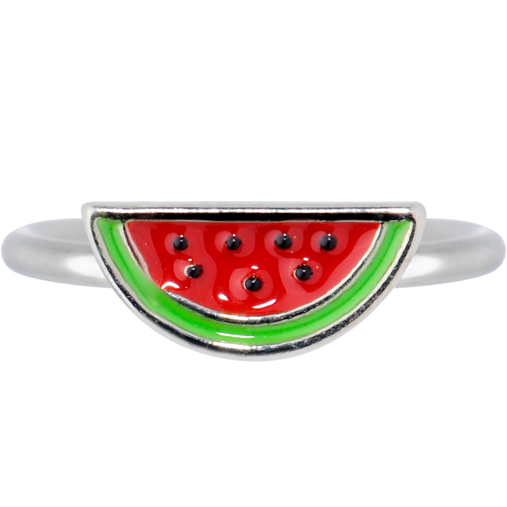 18G 3/8 Red Green Juicy Watermelon Fruit Nose Hoop