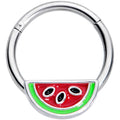 16G 3/8  Red Green Juicy Watermelon Fruit Hinged Segment Ring