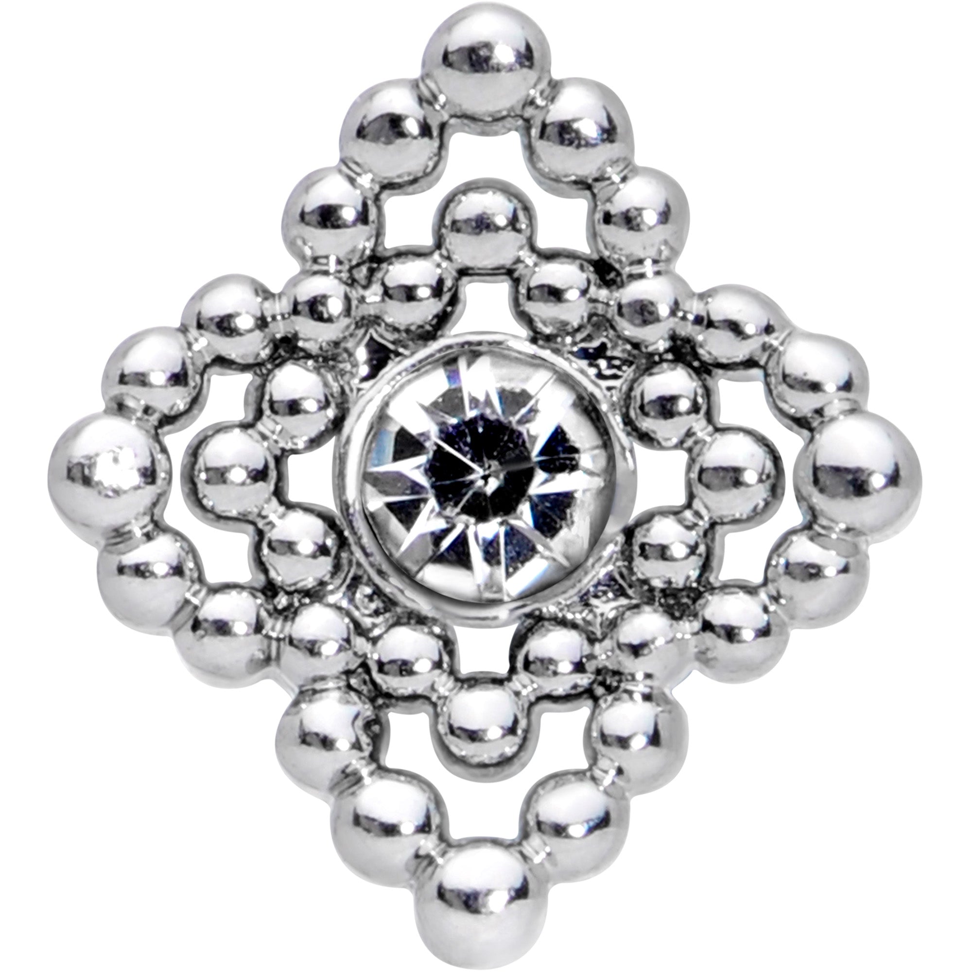 16G 5/16 Clear Gem Textured Cross Labret Monroe Tragus