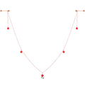 14G 9/16 Gold Tone Red Flower Valentine Dangle Nipple Chain