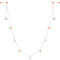 14G 9/16 Clear Gem Rose Gold Tone Butterfly Dangle Nipple Chain