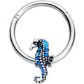 16G 3/8 Tiny Seahorse Nautical Hinged Segment Ring
