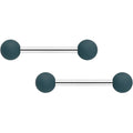 14G 9/16 Graceful Grey Matte Barbell Nipple Ring Set