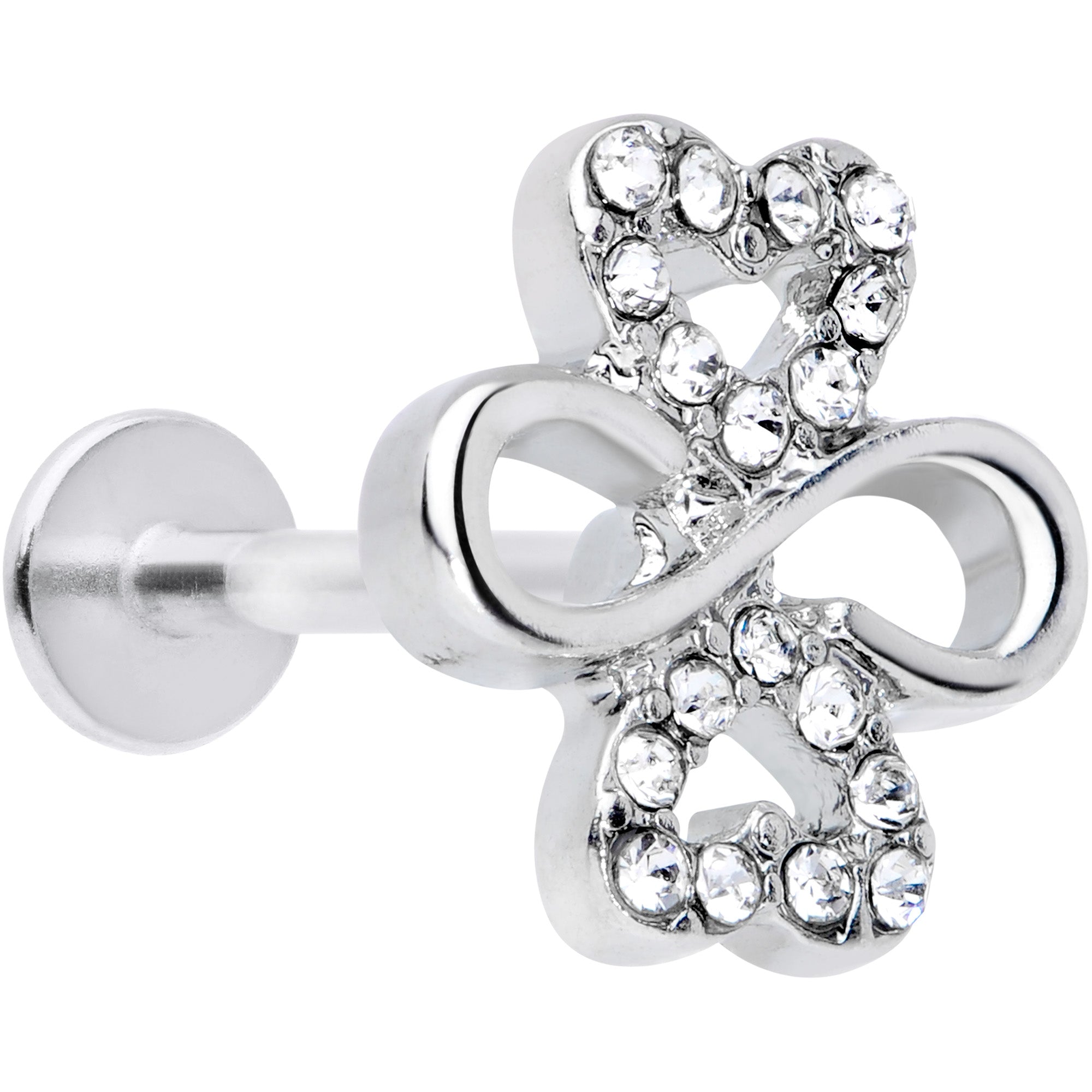 16G 5/16 Clear Gem Shamrock St Patricks Day Labret Monroe Tragus
