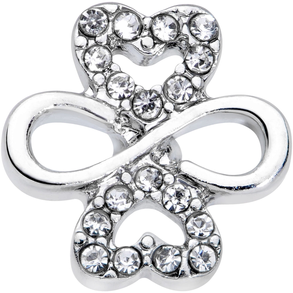 16G 5/16 Clear Gem Shamrock St Patricks Day Labret Monroe Tragus
