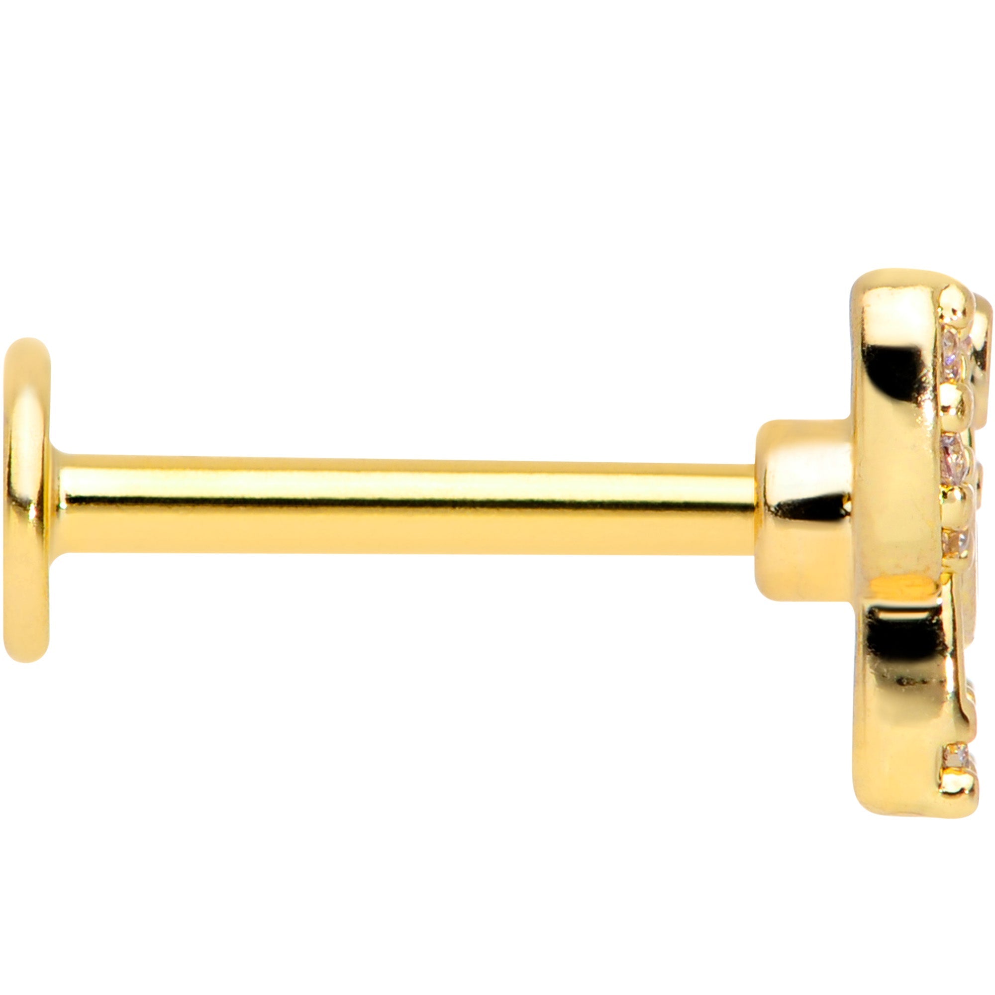 16G 5/16 Clear Gem Gold Tone Flying Pigs Labret Monroe Tragus