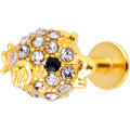 16G 5/16 Clear Gem Gold Tone Fish Labret Monroe Tragus