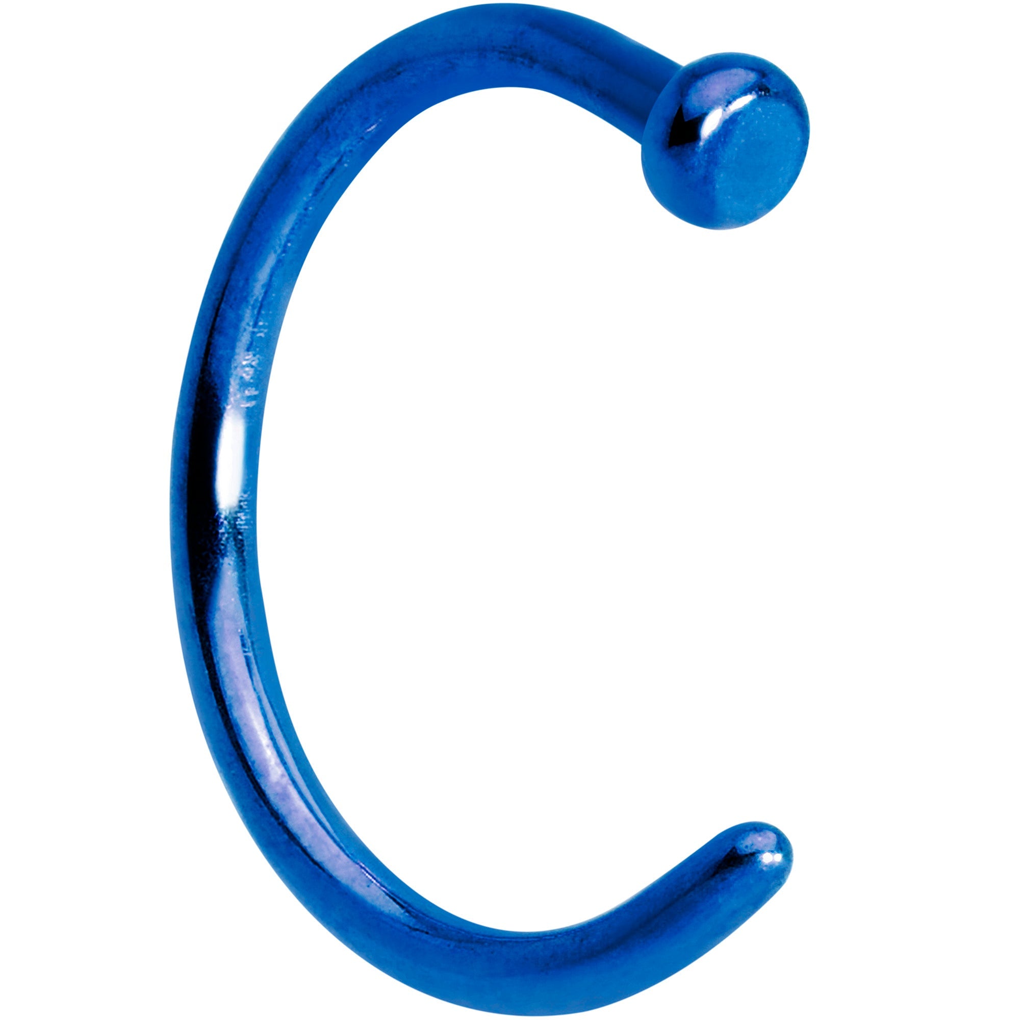 18G 5/16 Blue PVD Implant Grade Titanium Disc Nose Hoop