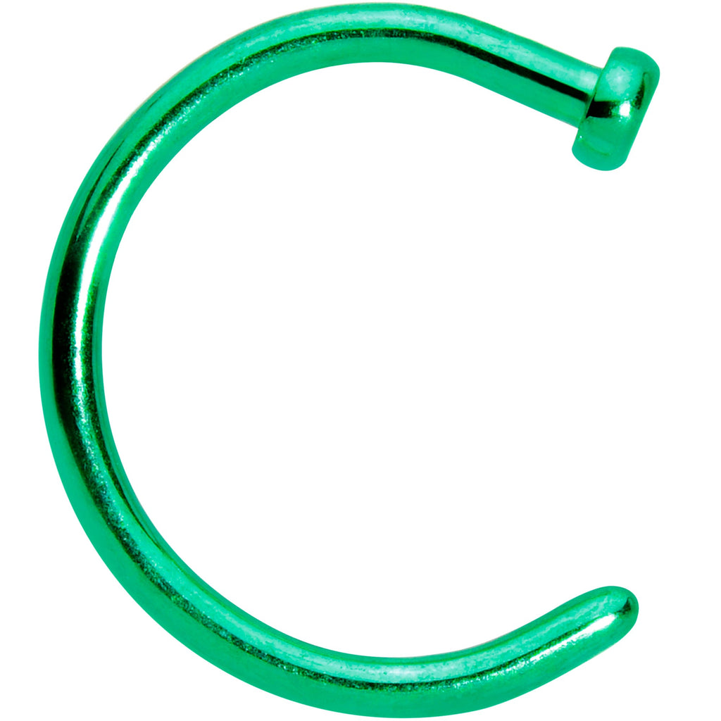 18G 5/16 Green PVD Implant Grade Titanium Disc Nose Hoop