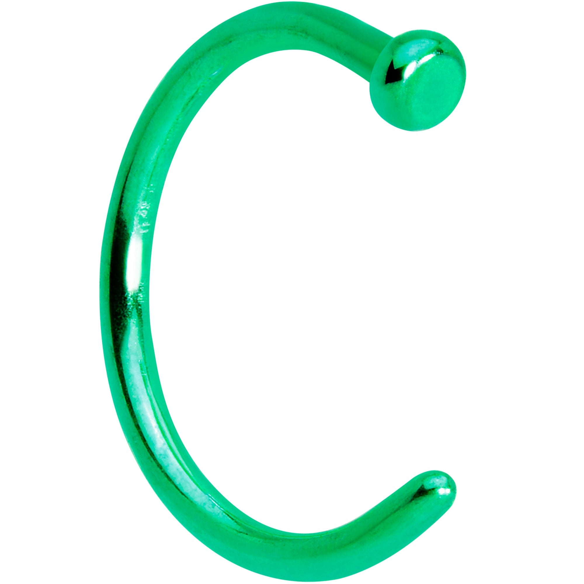 18G 5/16 Green PVD Implant Grade Titanium Disc Nose Hoop