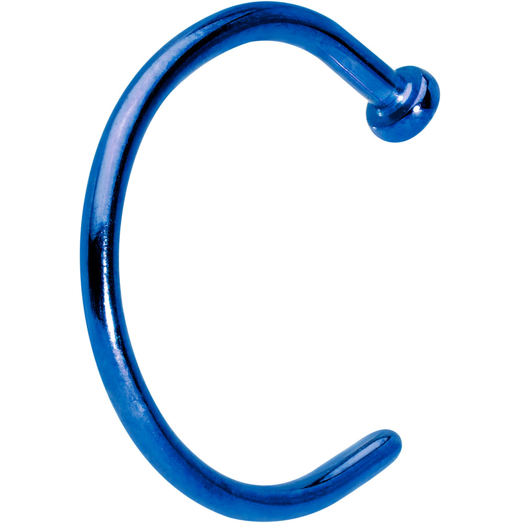 18G 3/8 Blue PVD Implant Grade Titanium Disc Nose Hoop