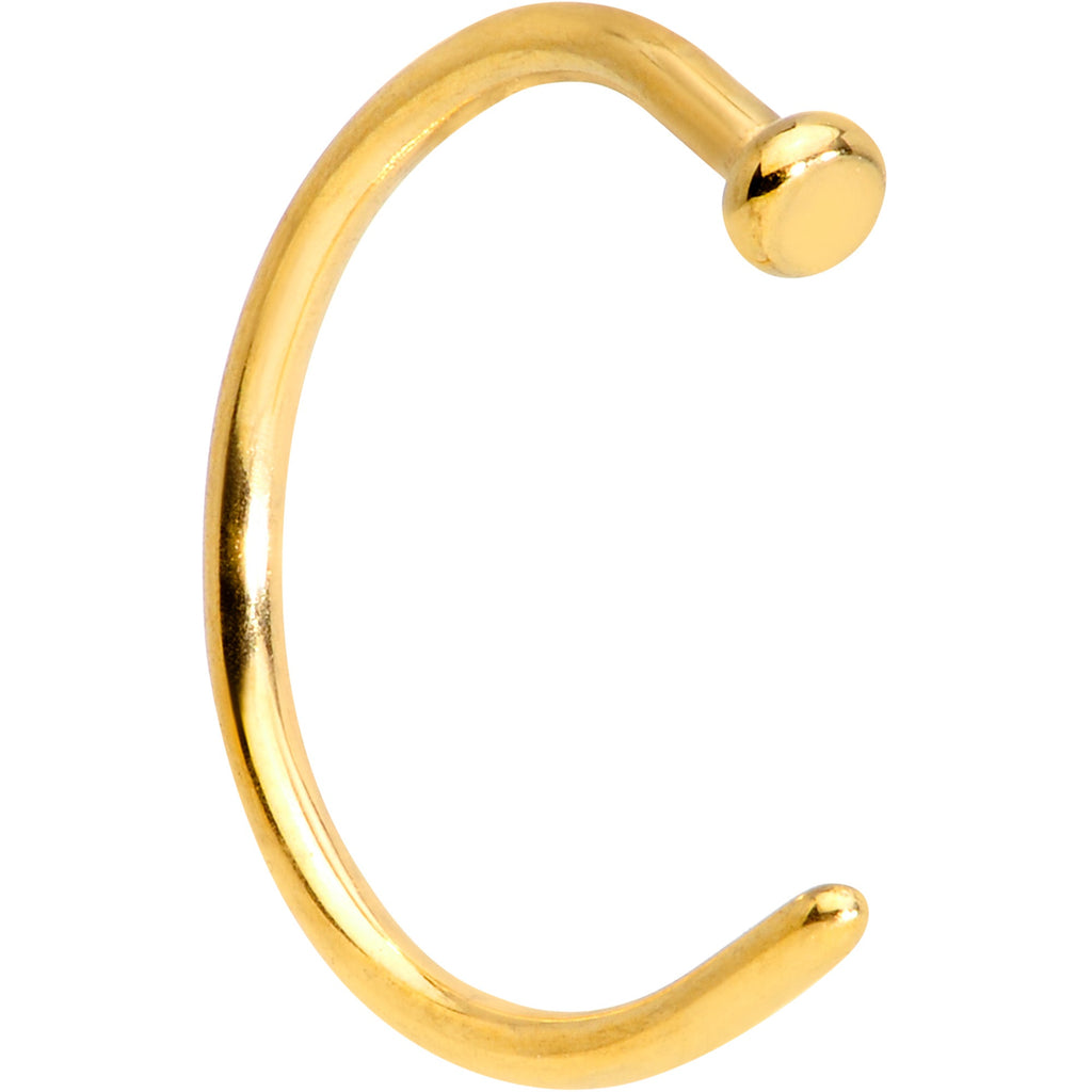 18G 3/8 Gold Tone PVD Implant Grade Titanium Disc Nose Hoop
