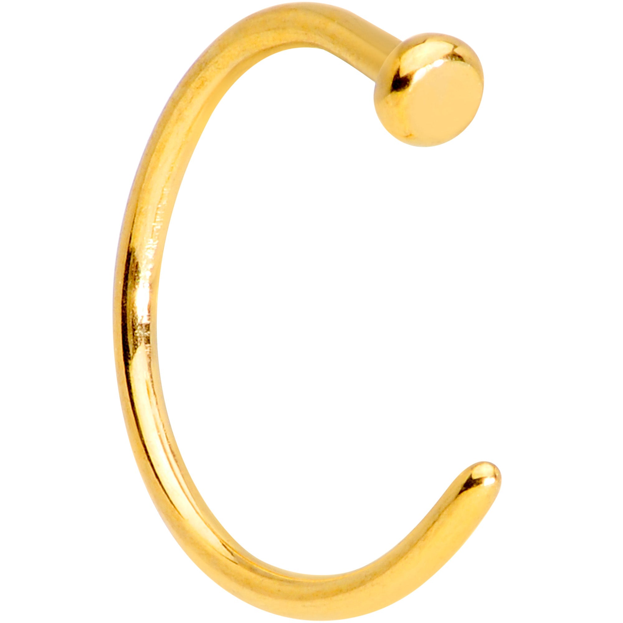 20G 5/16 Gold Tone PVD Implant Grade Titanium Disc Nose Hoop