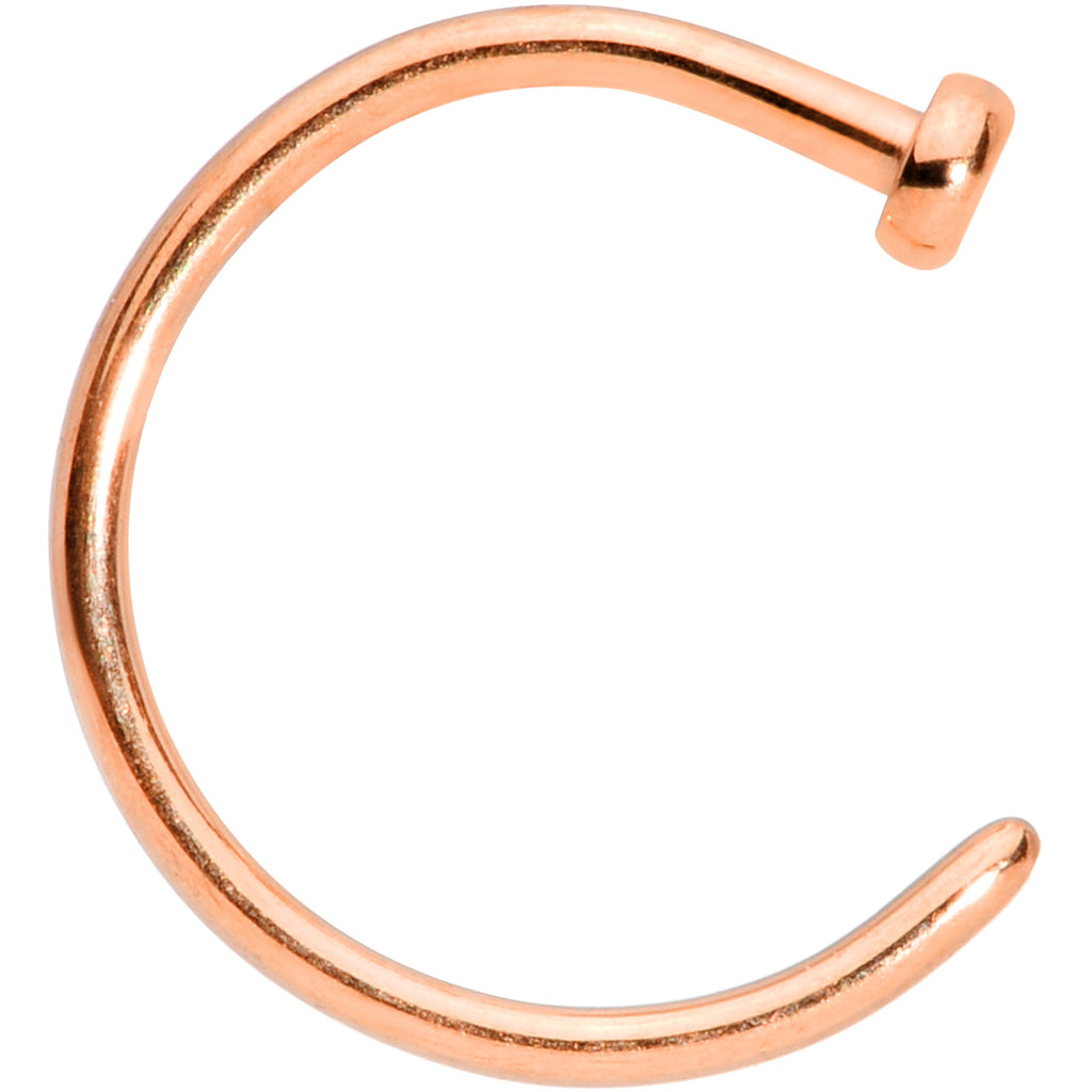 20G 5/16 Rose Gold Tone PVD Implant Grade Titanium Disc Nose Hoop