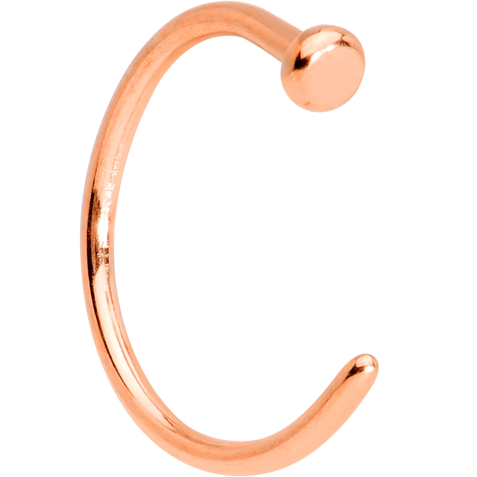 20G 5/16 Rose Gold Tone PVD Implant Grade Titanium Disc Nose Hoop