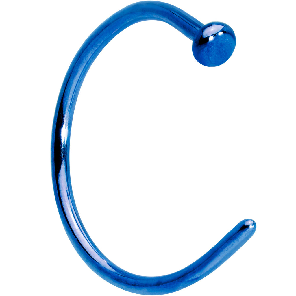 20G 3/8 Blue PVD Implant Grade Titanium Disc Nose Hoop