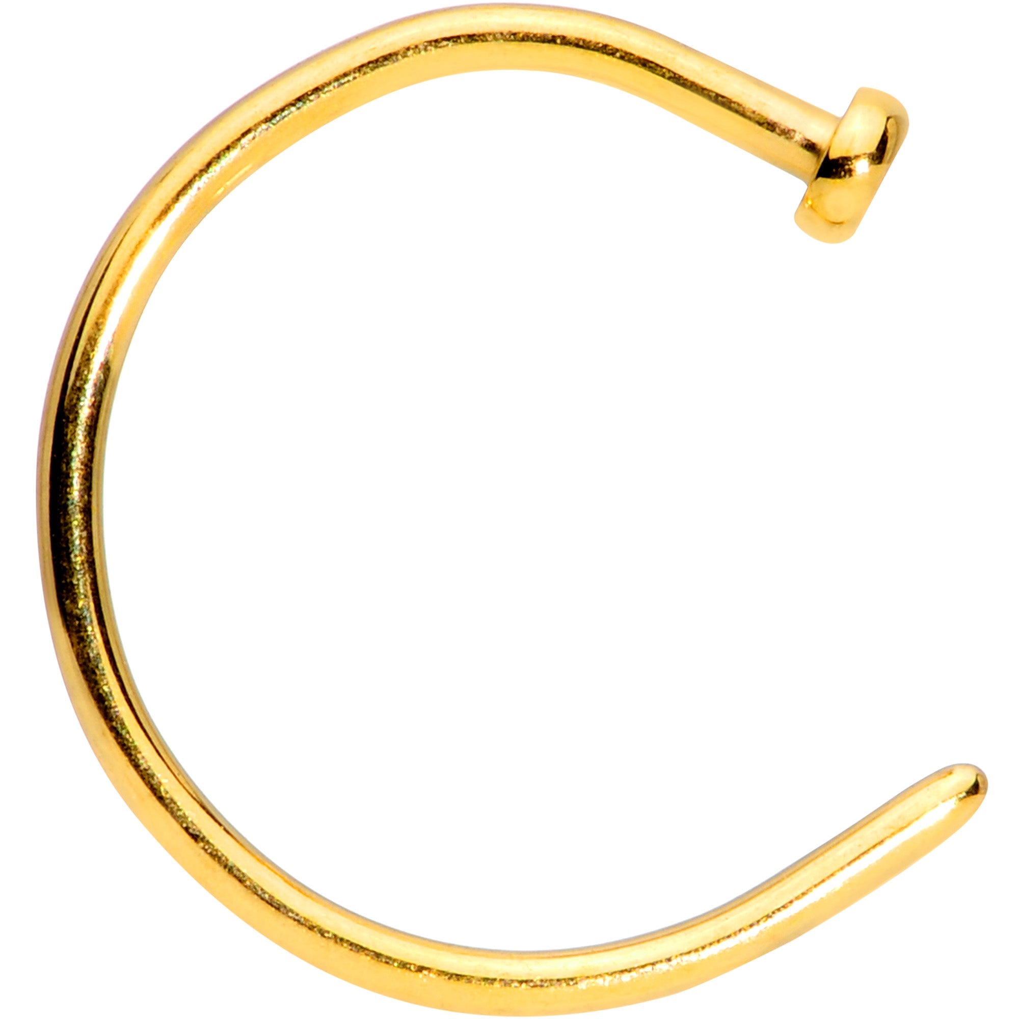 20G 3/8 Gold Tone PVD Implant Grade Titanium Disc Nose Hoop