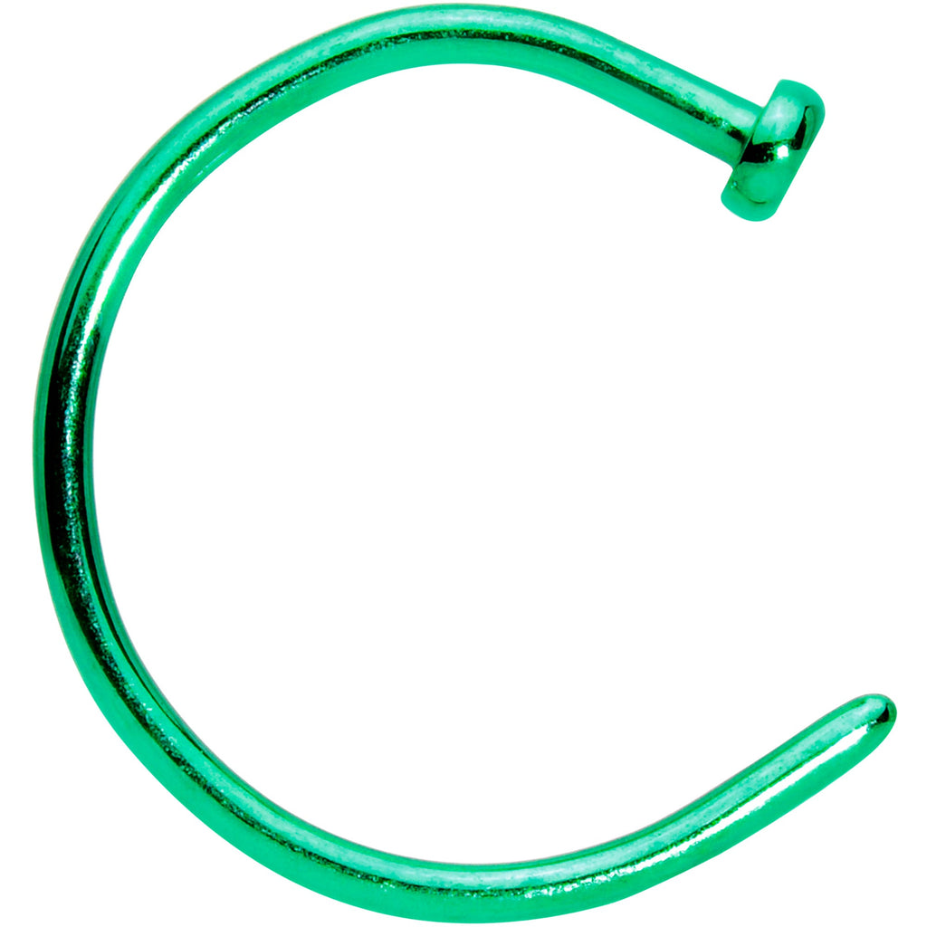 20G 3/8 Green PVD Implant Grade Titanium Disc Nose Hoop