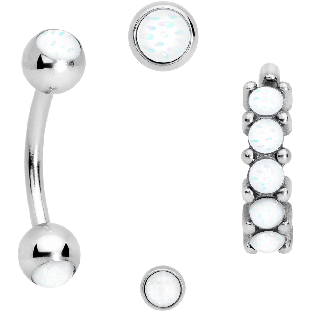 16G Clear Orb Septum Labret Cartilage Tragus Set of 4