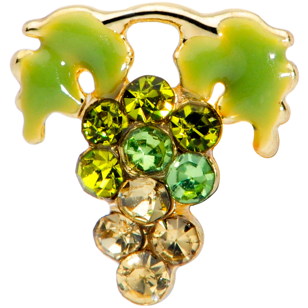 16G 5/16 Green Gem Gold Tone Bunch of Grapes Labret Monroe Tragus