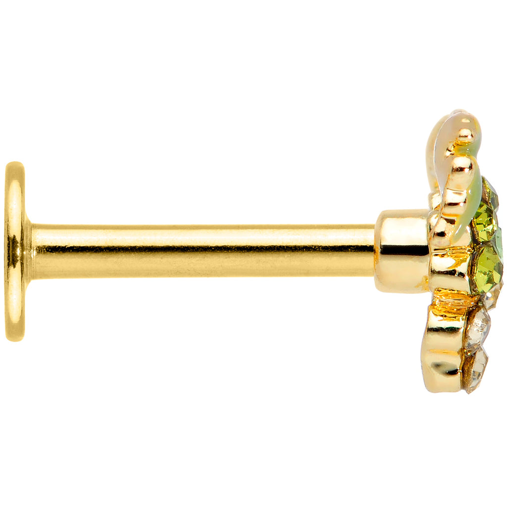 16G 5/16 Green Gem Gold Tone Bunch of Grapes Labret Monroe Tragus