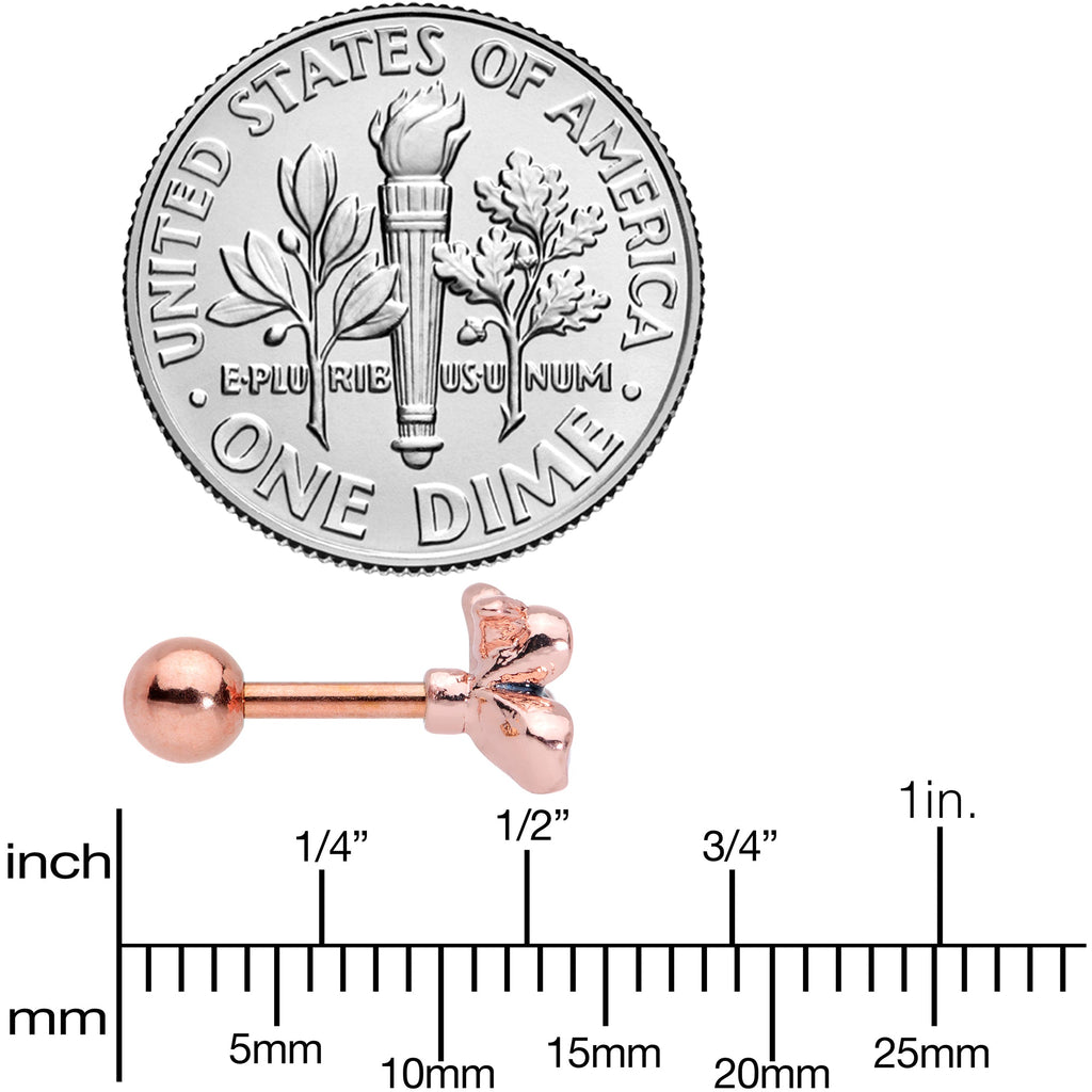 16G 1/4 Rose Gold Tone Tropical Flower Cartilage Tragus