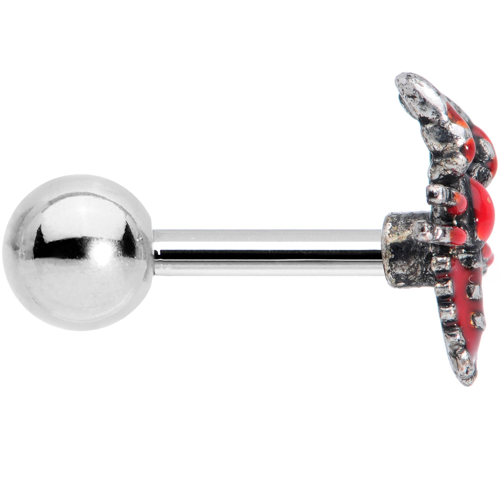 16G 1/4 Red Atlantic Lobster Cartilage Tragus Earring