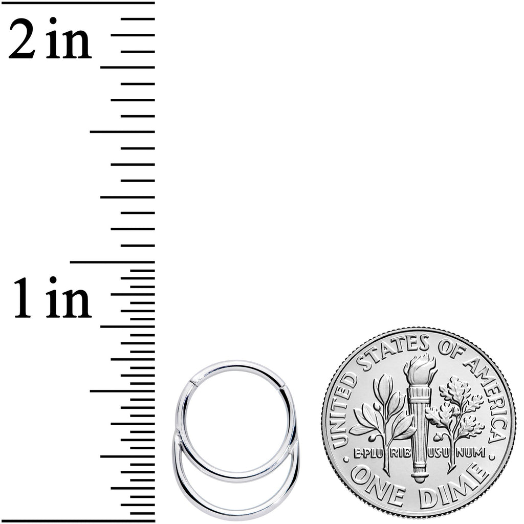 16G 3/8 Grade 23 Titanium Double Loop Hinged Septum Clicker