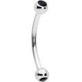 16G 1/2 Black Gem Ball End Curved Barbell