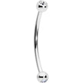 16G 5/8 Clear Gem Ball End Curved Barbell