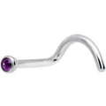 18G Hot Pink 2mm Grade 23 Titanium Press Fit Left Nose Ring Screw