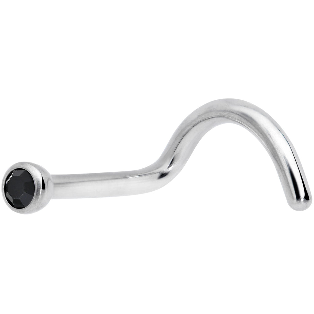 18G Black 2mm Grade 23 Titanium Press Fit Left Nose Ring Screw