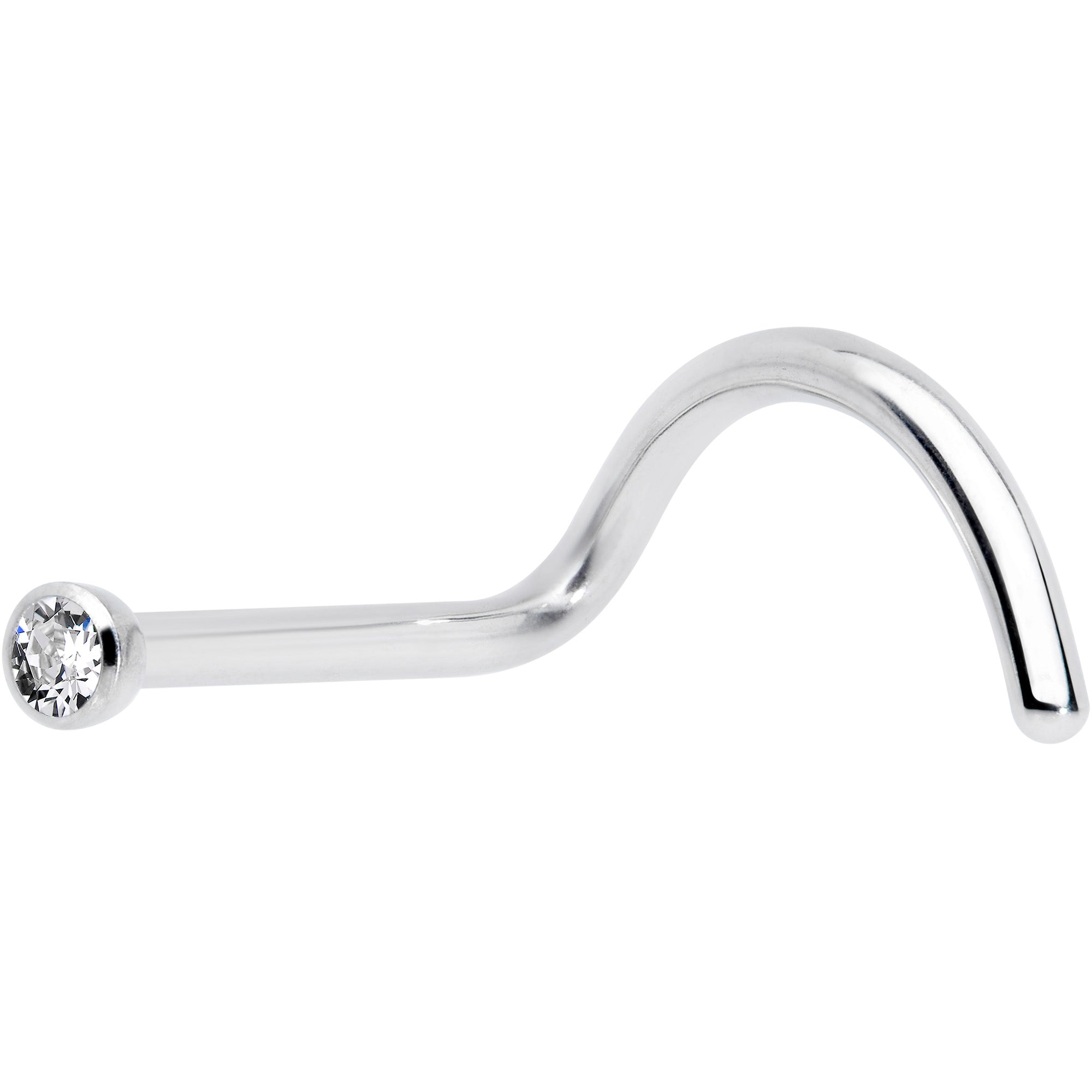 20G Clear 1.5mm Grade 23 Titanium Press Fit Left Side Nose Screw