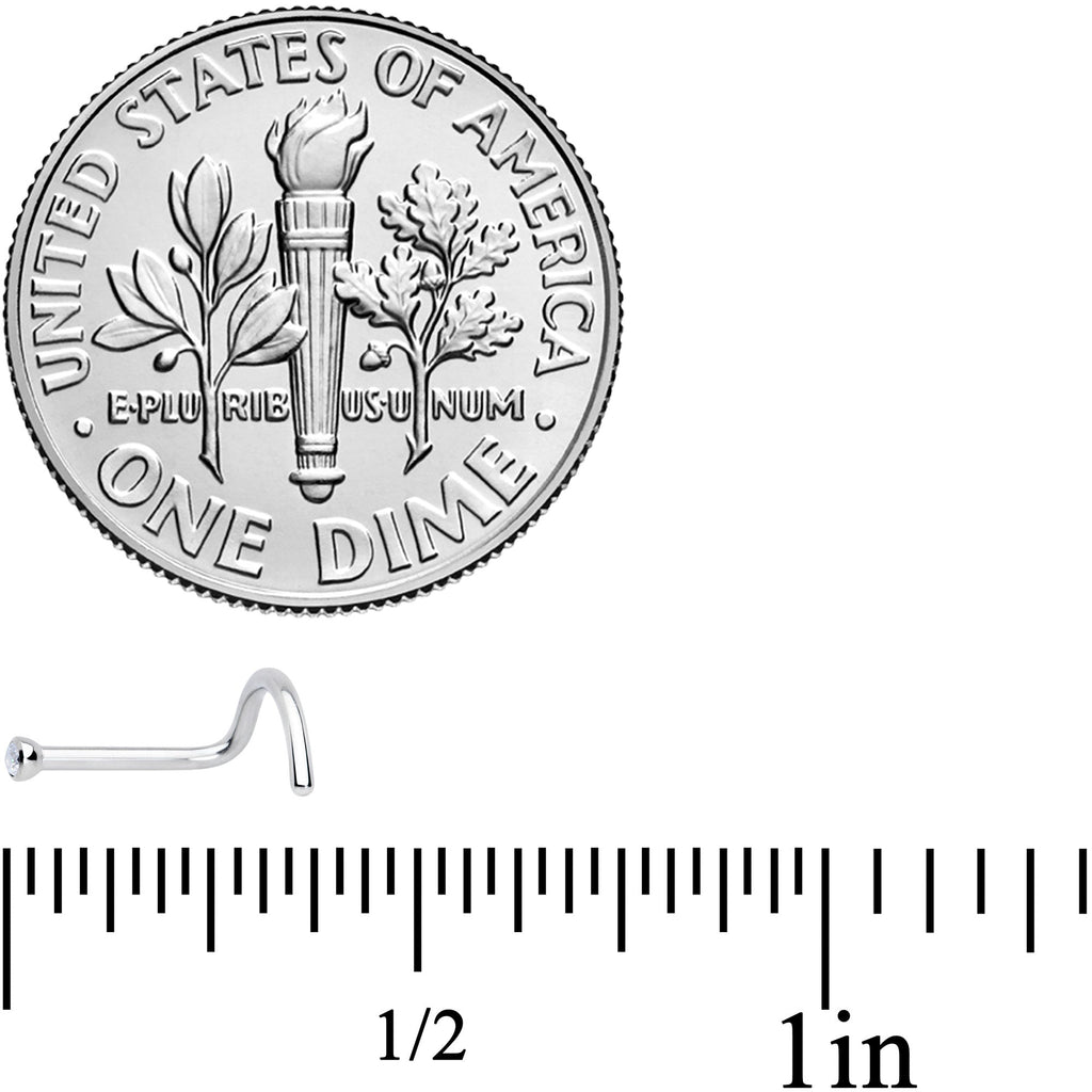 20G Clear 1.5mm Grade 23 Titanium Press Fit Left Side Nose Screw