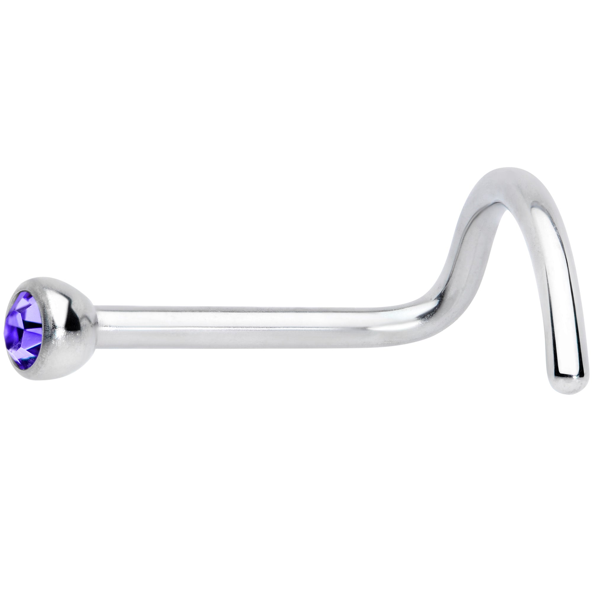 20G Purple 2mm Grade 23 Titanium Press Fit Left Side Nose Screw