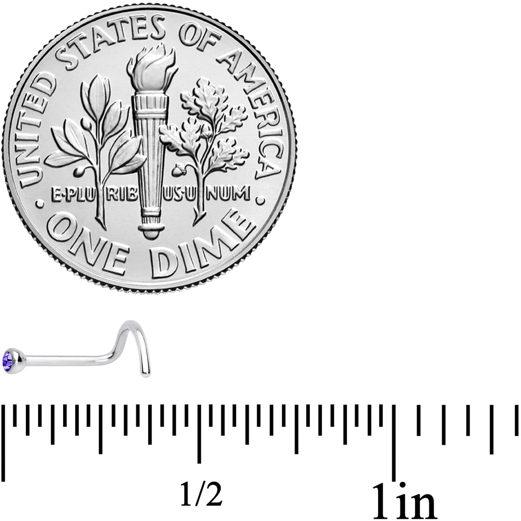 20G Purple 2mm Grade 23 Titanium Press Fit Left Side Nose Screw
