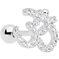 16G 1/4 Clear CZ Gem Amazing Om Cartilage Tragus