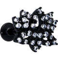 16G 5/16 Clear CZ Gem Black Lotus Flower Labret Monroe Tragus