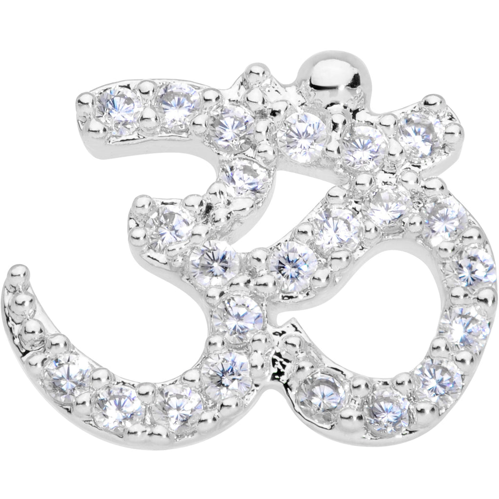 16G 5/16 Clear CZ Gem Amazing Om Labret Monroe Tragus