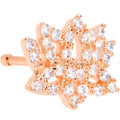 20G 1/4 Clear CZ Gem Rose Gold Tone Lotus Flower Nose Bone