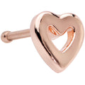 20G 5/16 Rose Gold Tone Open Heart Valentines Day Nose Bone