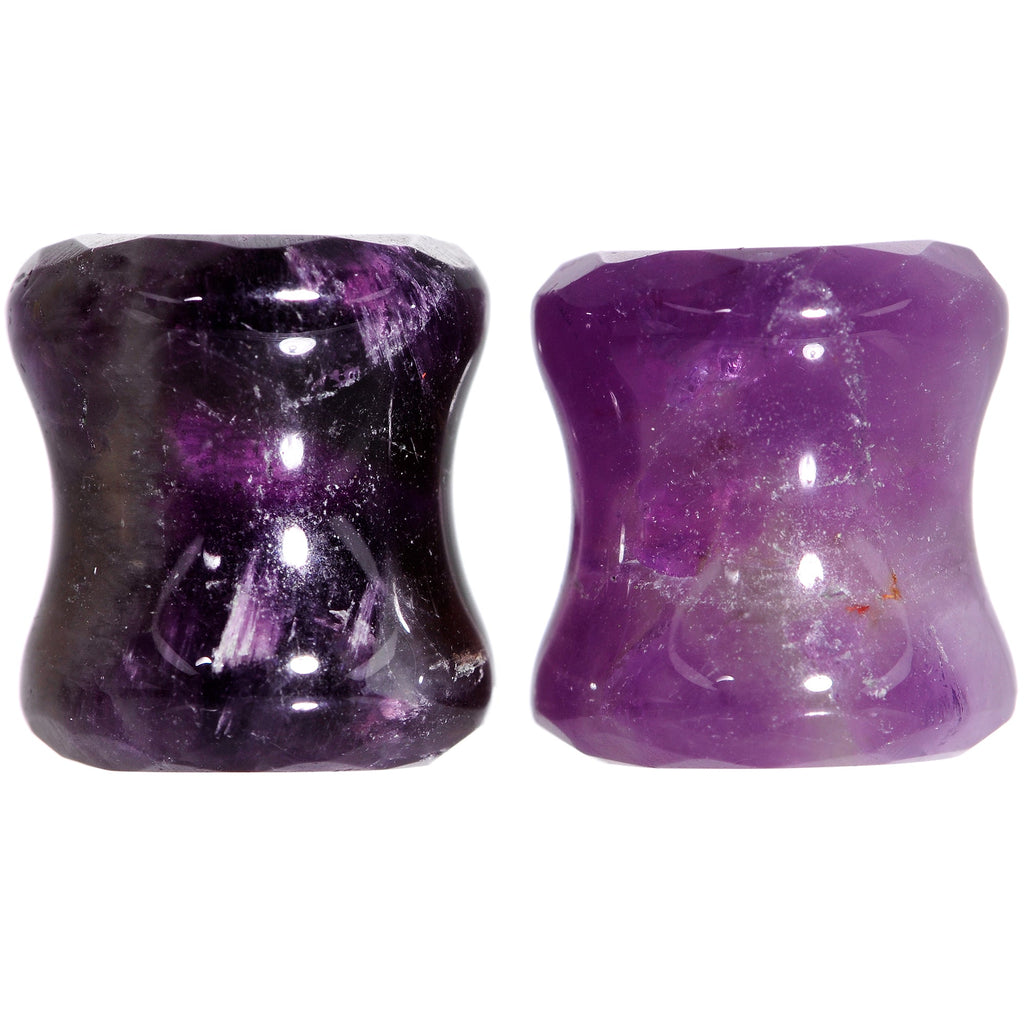00G Purple Amethyst Saddle Plug Set