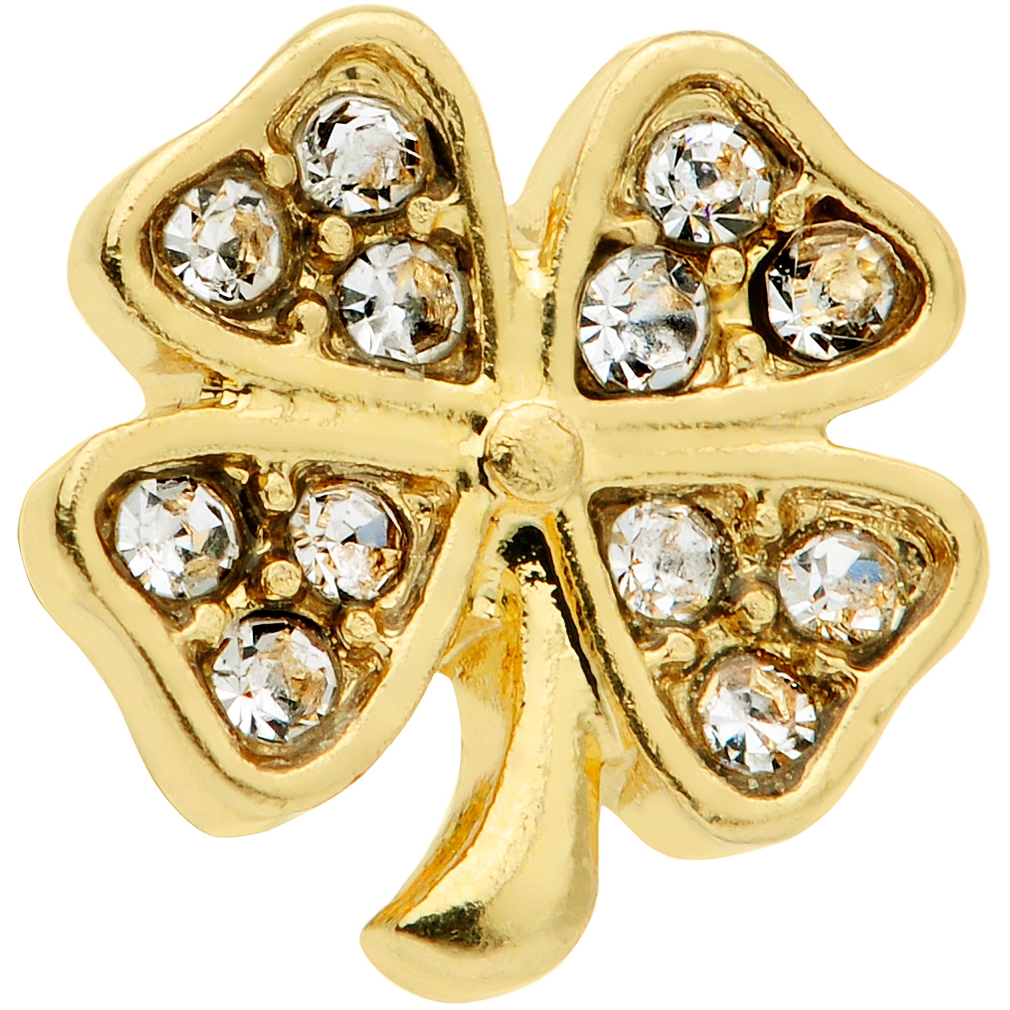 16G 1/4 Gold Tone Shamrock St Patricks Day Cartilage Tragus