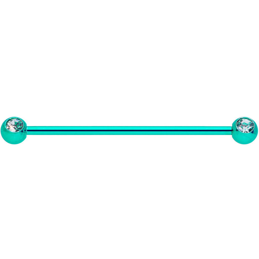 14G Green Beer St Patricks Day Industrial Barbell Set of 2 38mm