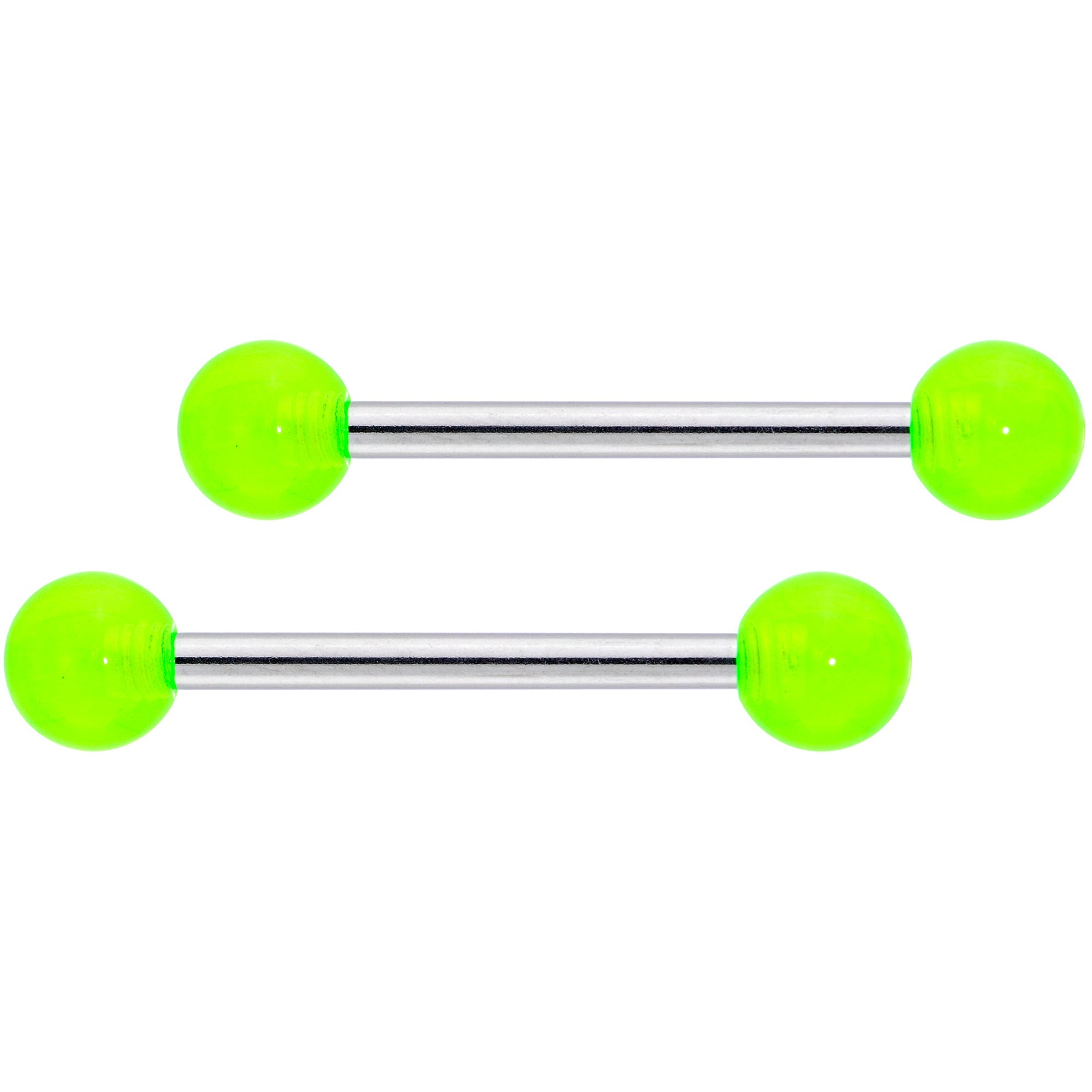 14G 9/16 Green Leprechaun St Patricks Day Nipple Ring Set of 4