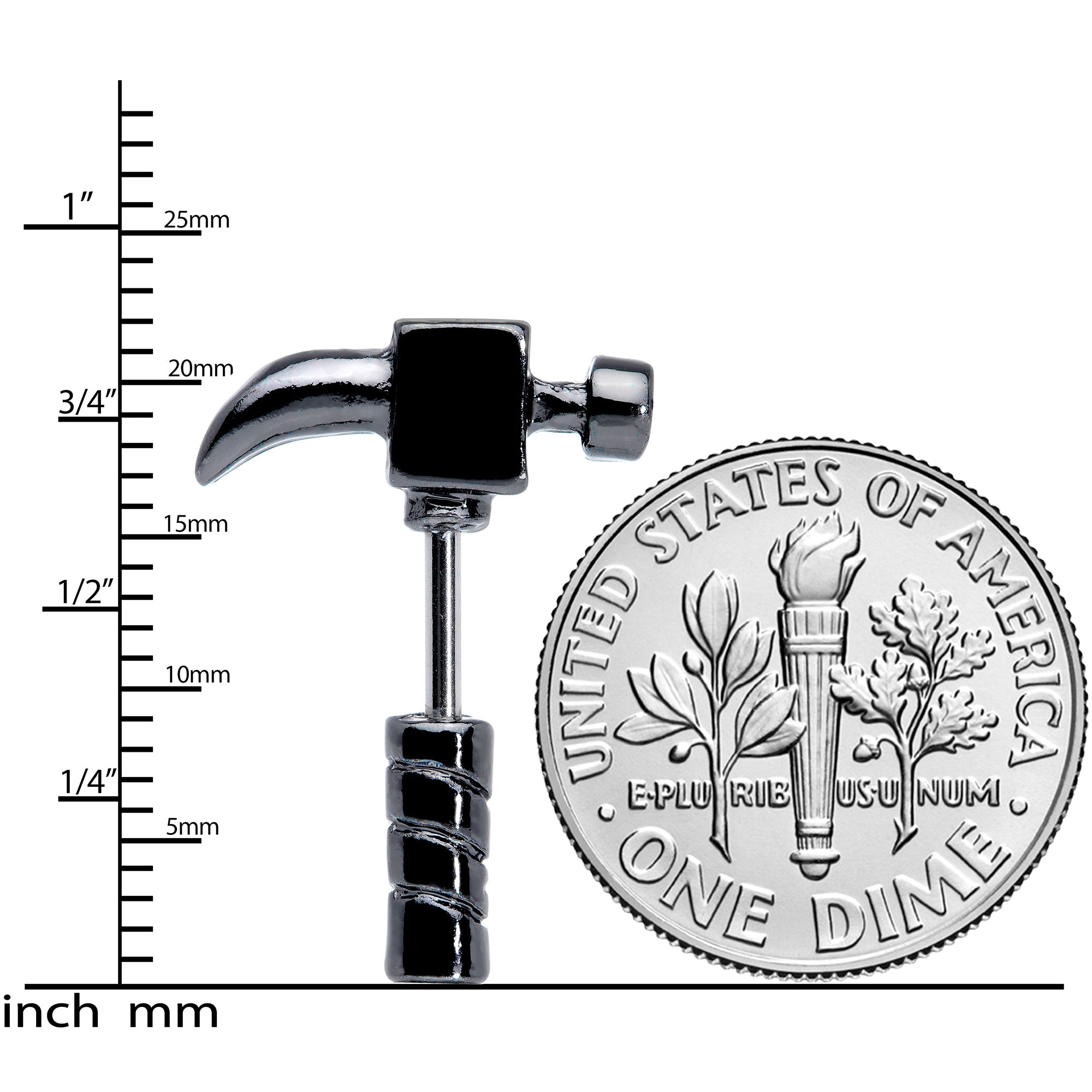 16G 1/4 Black Claw Hammer Cartilage Tragus