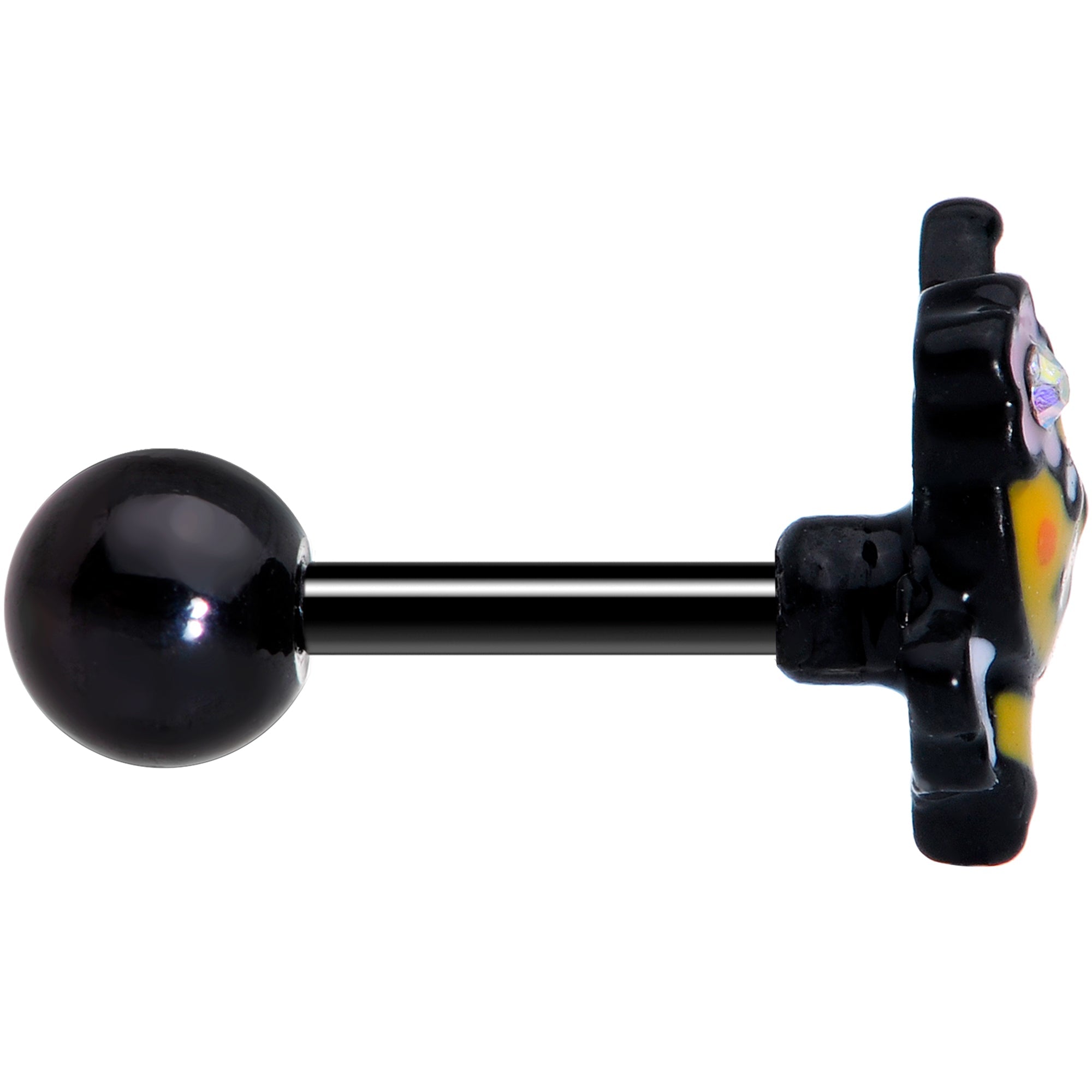 16G 1/4 Aurora Gem Black Yellow Happy Bee Cartilage Tragus