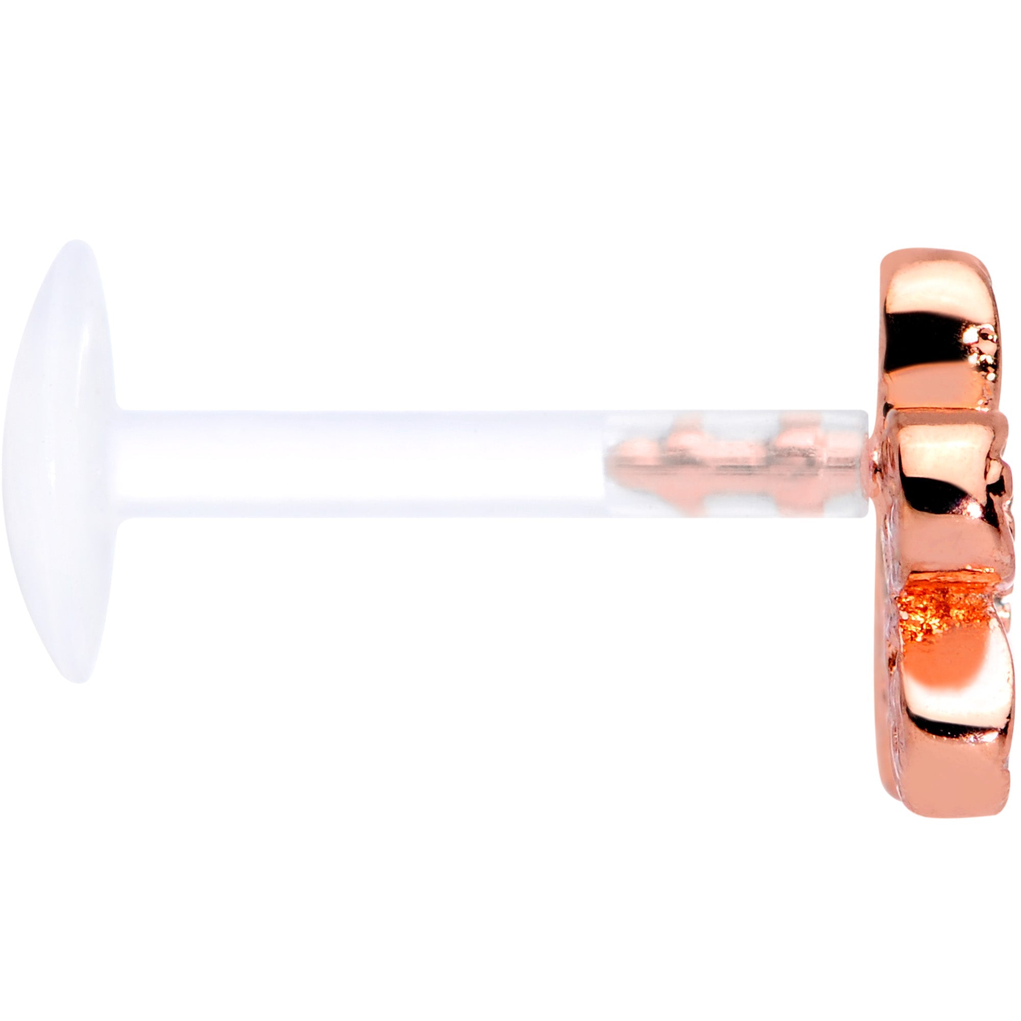 16G 5/16 Clear Gem Flexible Bioplast Hippie Flower Labret Monroe Tragus