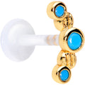 16G 5/16 Faux Turquoise Flexible Bioplast Labret Monroe Tragus