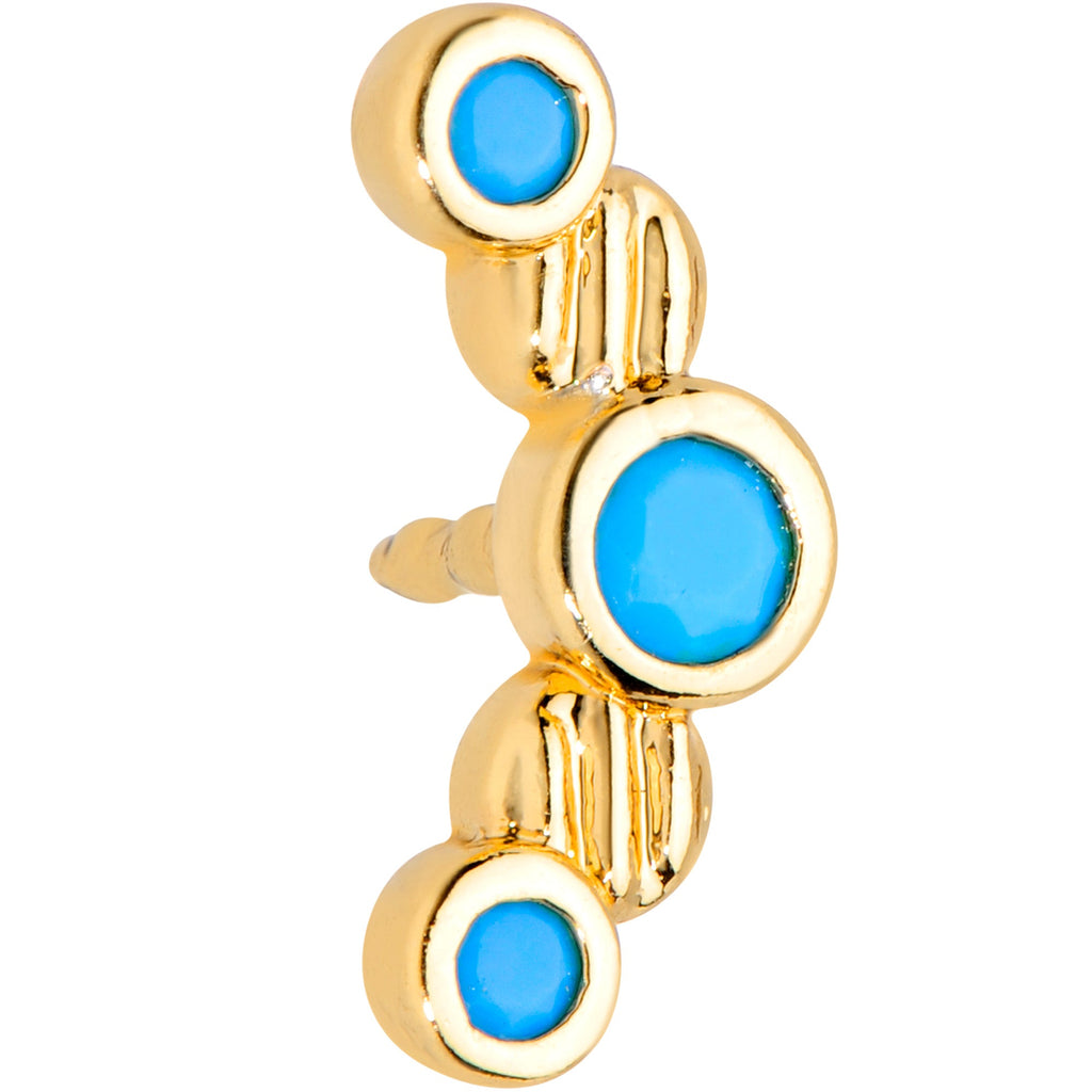 16G 5/16 Faux Turquoise Flexible Bioplast Labret Monroe Tragus